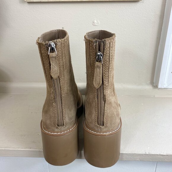 Dolce Vita Suede Lug Sole Heel Boots in Mushroom Size 6.5 - Picture 12 of 15